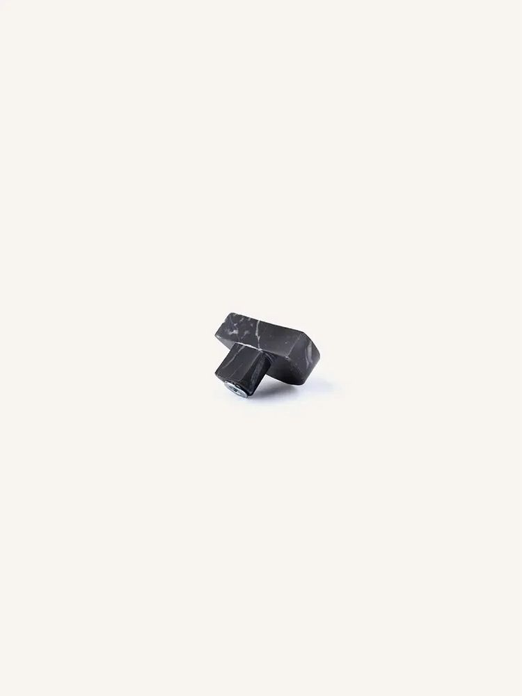 Mounting accessories - Half disc furniture knob, green natural stone, H - L INDOCHINEUR X RIVÊT