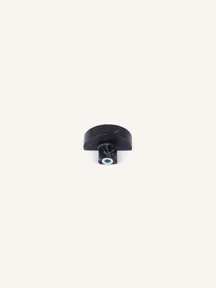 Mounting accessories - Half disc furniture knob, green natural stone, H - L INDOCHINEUR X RIVÊT