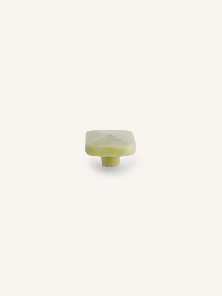 Mounting accessories - Square diamond furniture knob, black natural stone, I - L INDOCHINEUR X RIVÊT