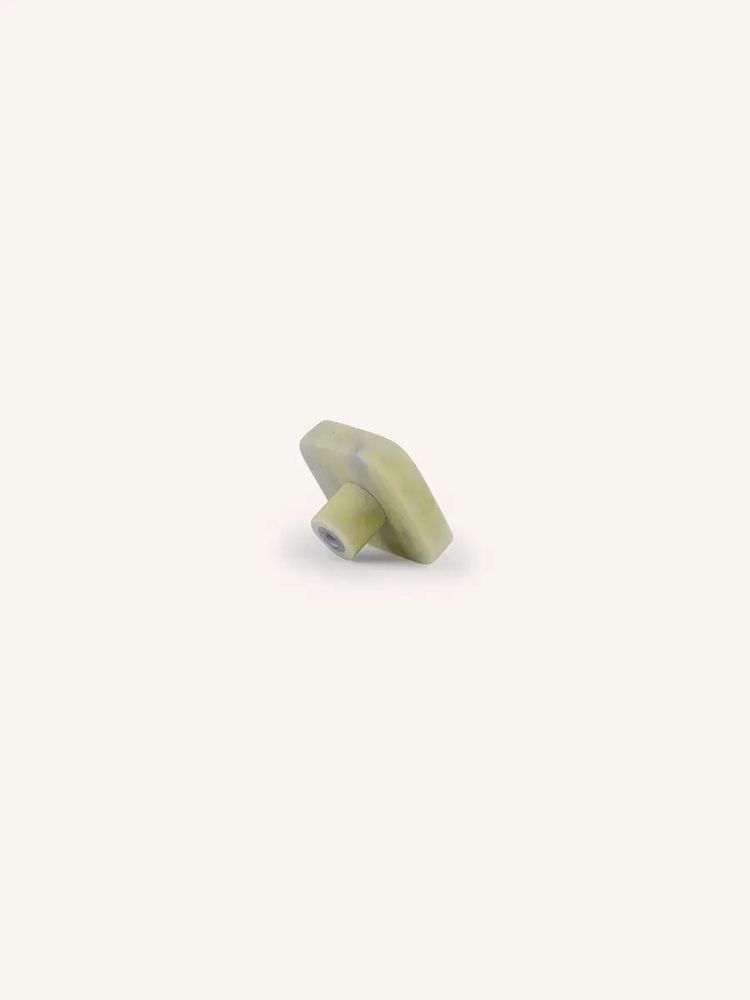 Mounting accessories - Square diamond furniture knob, black natural stone, I - L INDOCHINEUR X RIVÊT