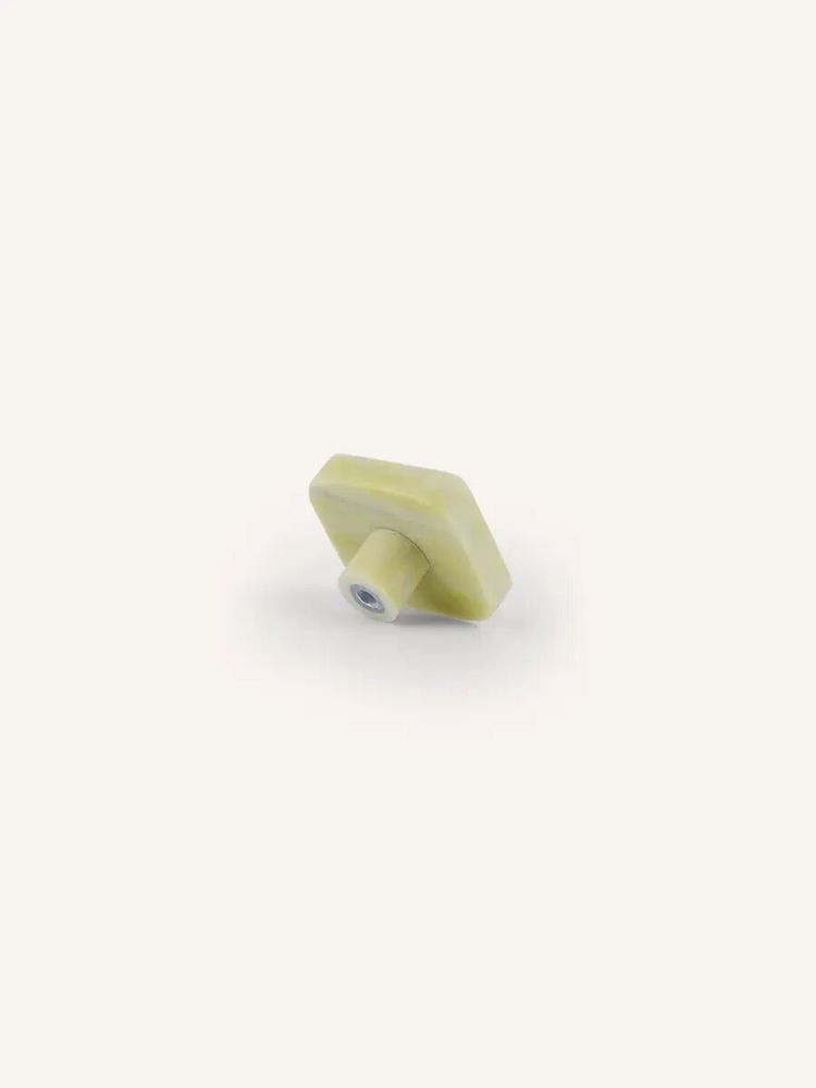 Mounting accessories - Square diamond furniture knob, blond horn, K - L INDOCHINEUR X RIVÊT