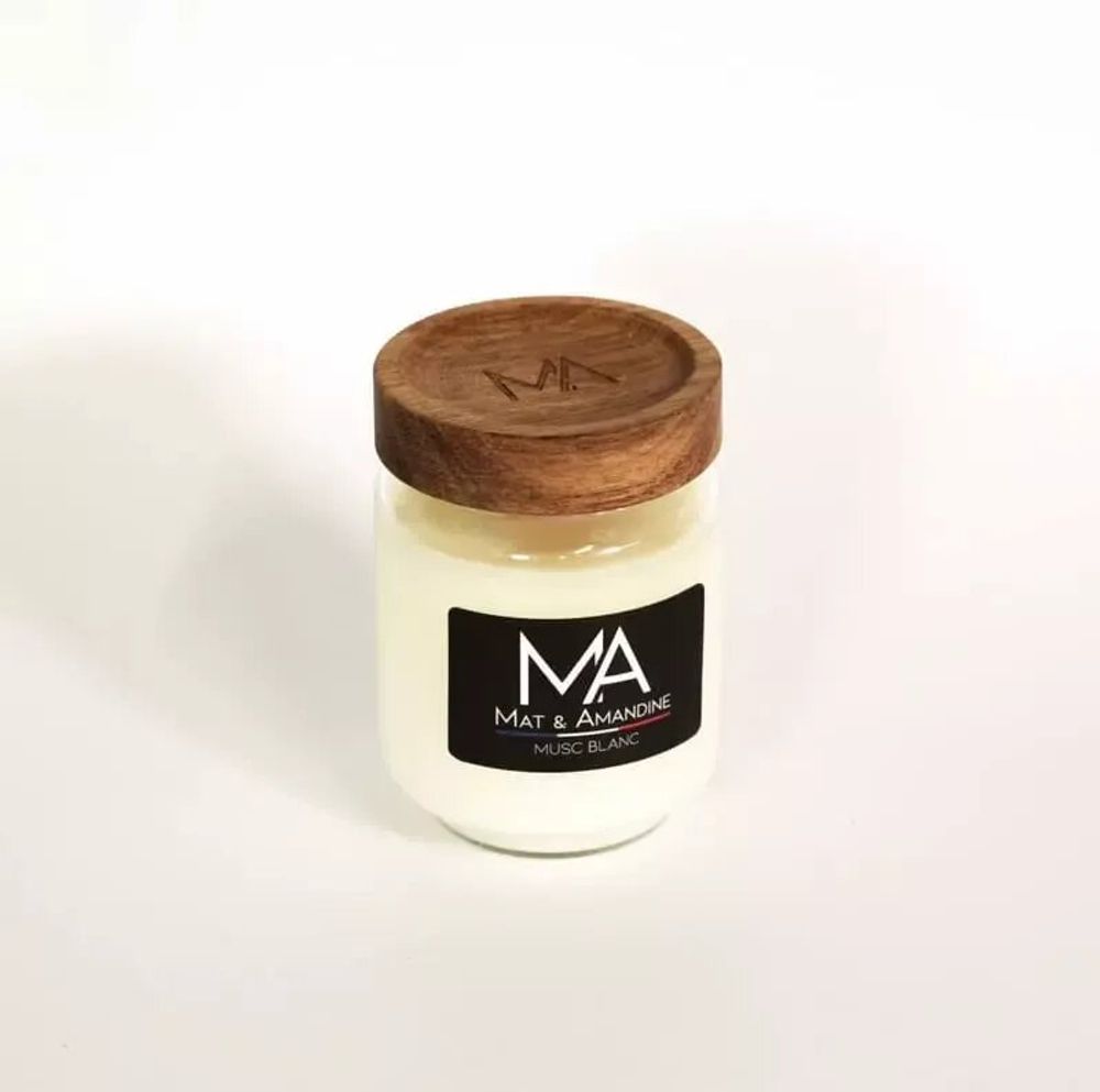 Objets de décoration - MUSC BLANC – Bougie parfumée (Petite Jarre) - MAT AMANDINE