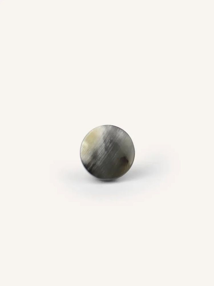 Mounting accessories - Small disc furniture knob, black natural stone, B - L INDOCHINEUR X RIVÊT