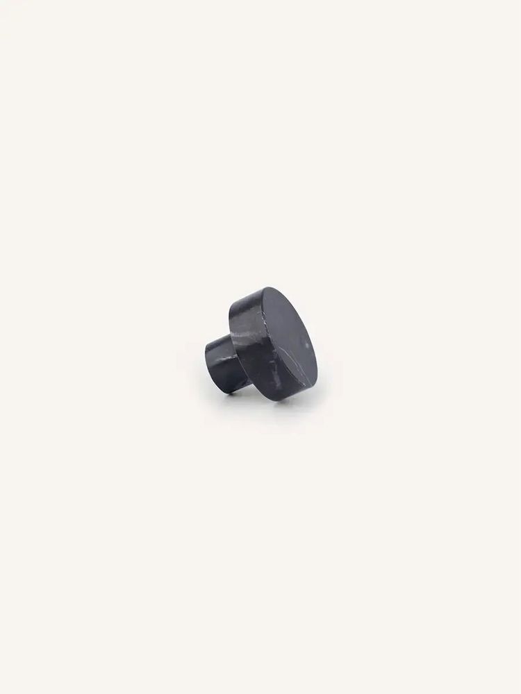 Mounting accessories - Small disc furniture knob, black natural stone, B - L INDOCHINEUR X RIVÊT