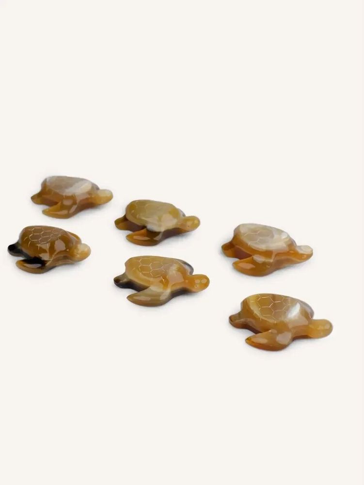 Couteaux - Set de 6 portes-couteaux tortue en corne blonde africaine - L INDOCHINEUR X RIVÊT