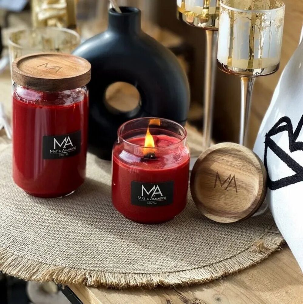 Objets de décoration - SANTAL - Bougie parfumée (Moyenne Jarre) - MAT AMANDINE