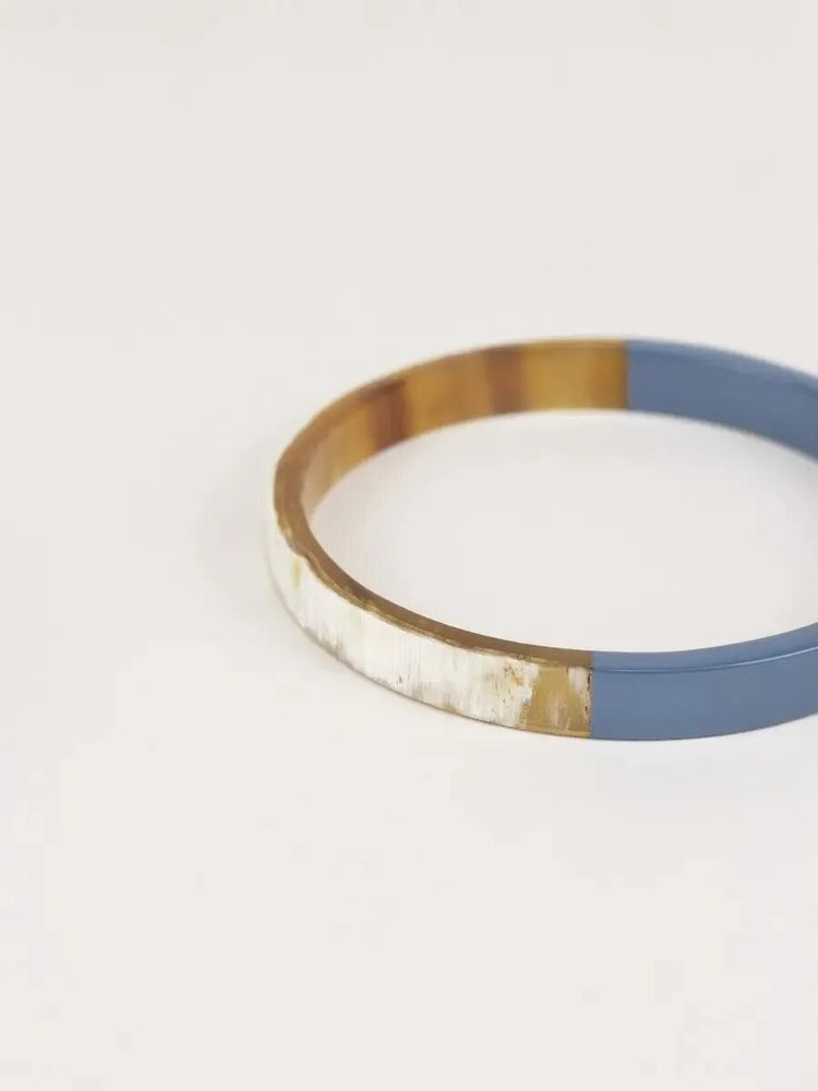 Bracelets - Bracelet jonc plat avec laque kaki taille L - L INDOCHINEUR X RIVÊT