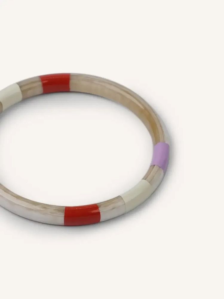 Bracelets - Round thin bracelet tricolor lacquer, size S - L INDOCHINEUR X RIVÊT
