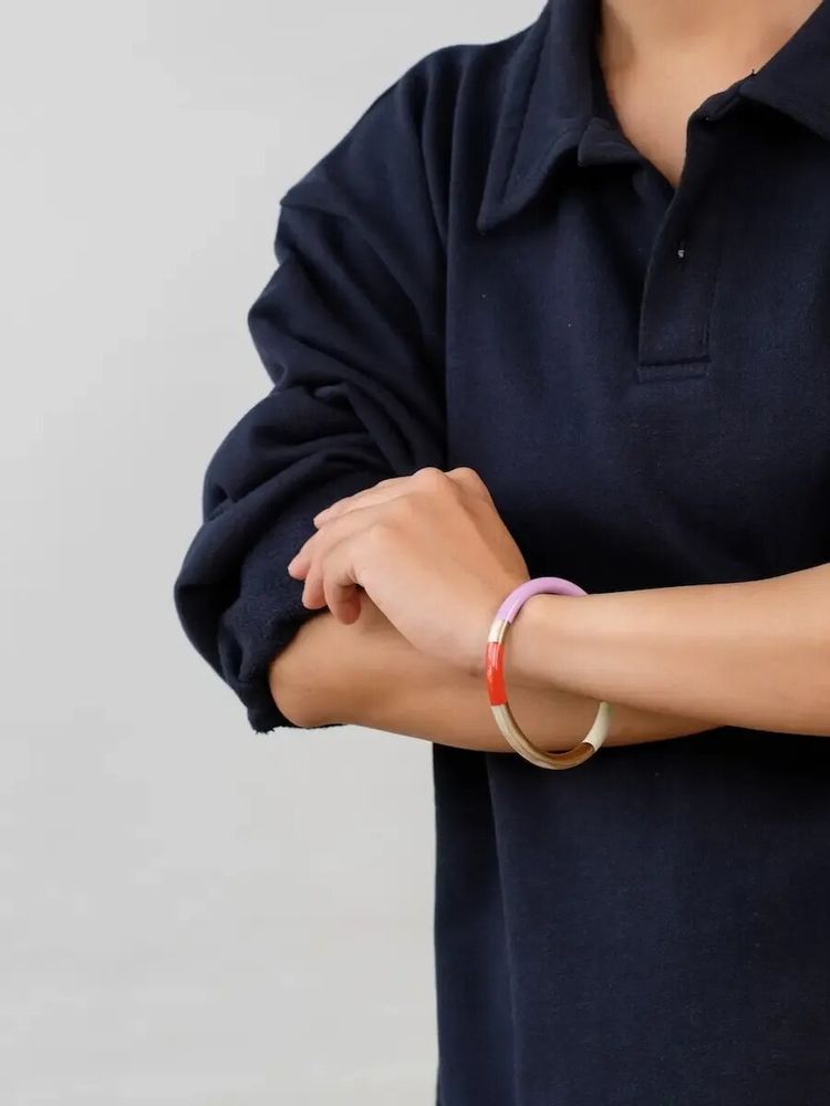 Bracelets - Round thin bracelet tricolor lacquer, size S - L INDOCHINEUR X RIVÊT