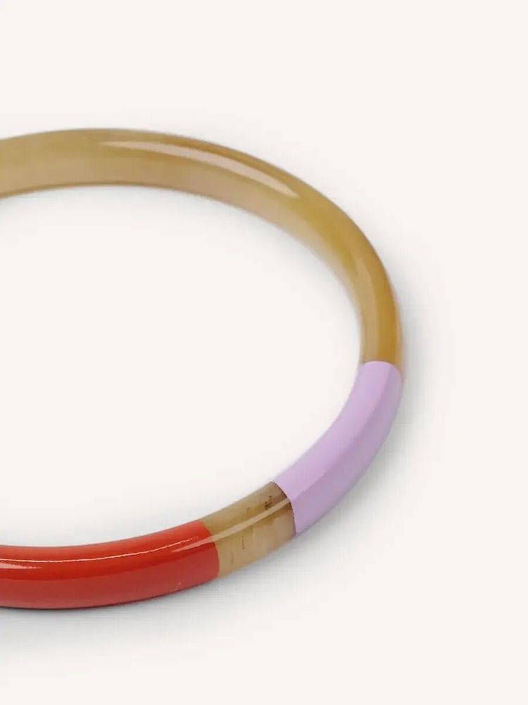 Bracelets - Round thin bracelet tricolor lacquer, size L - L INDOCHINEUR X RIVÊT