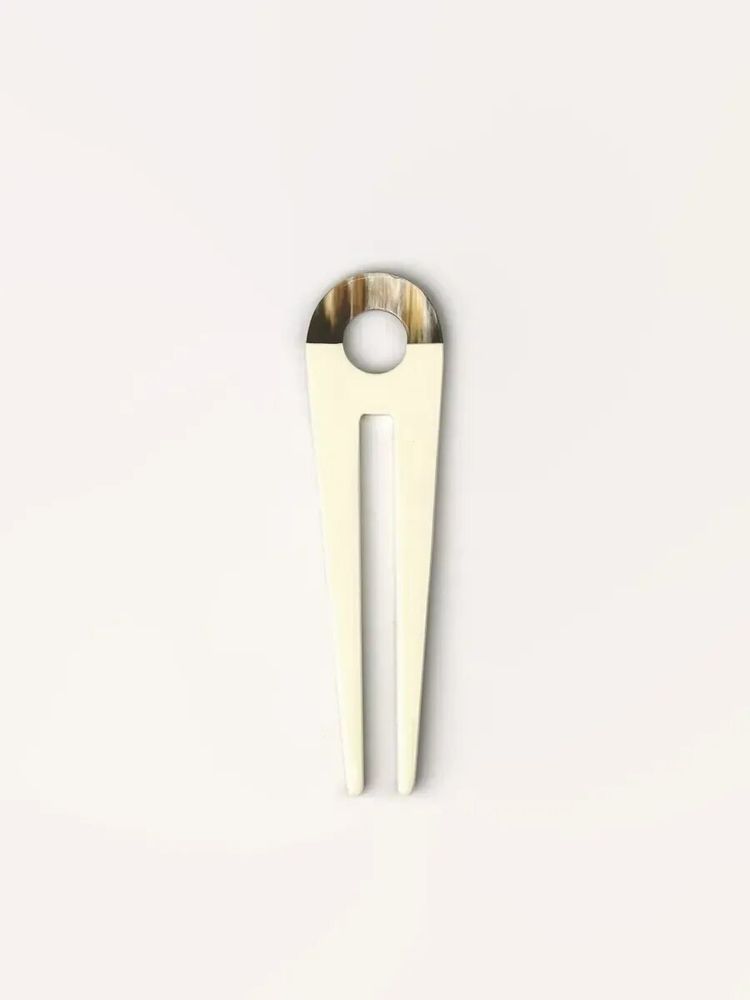 Barrettes - Double Pique à cheveux corne noire Africaine et laque - L INDOCHINEUR X RIVÊT