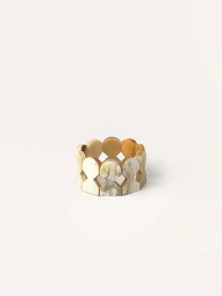 Bracelets - Bracelet articulé pièces couronne 1 en corne noire africaine - L INDOCHINEUR X RIVÊT