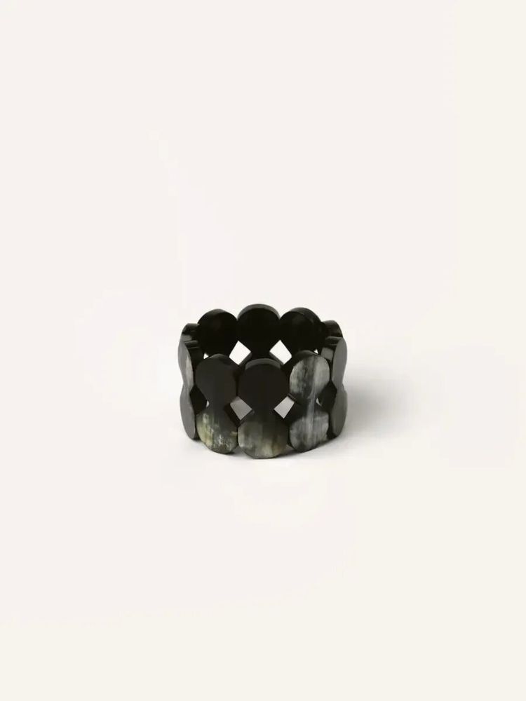 Bracelets - Bracelet articulé pièces couronne 2 en corne noire africaine - L INDOCHINEUR X RIVÊT
