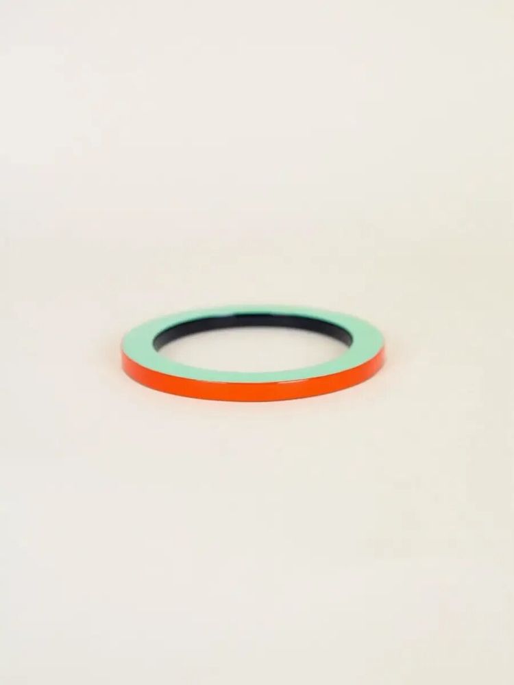 Bracelets - Bangle in horn with lacquer in orange and green, size M - L INDOCHINEUR X RIVÊT