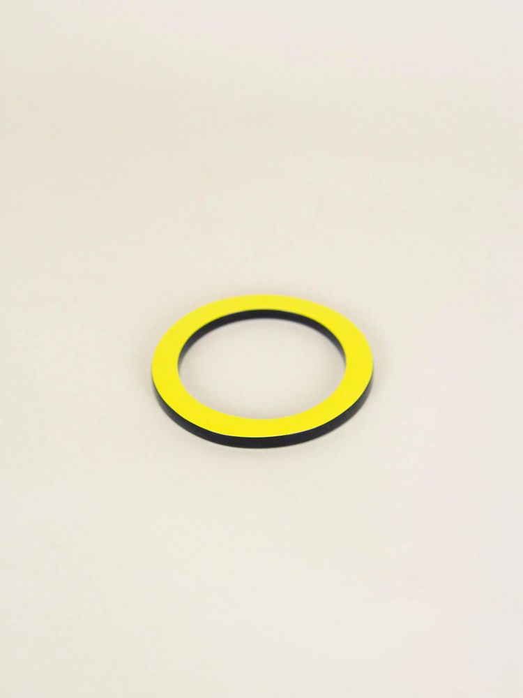 Bracelets - Bangle in black horn and yellow lacquer, size S - L INDOCHINEUR X RIVÊT