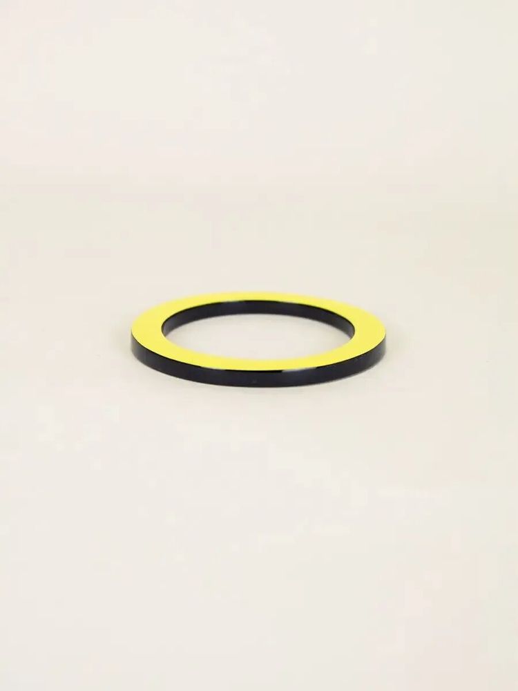 Bracelets - Bangle in black horn and yellow lacquer, size S - L INDOCHINEUR X RIVÊT