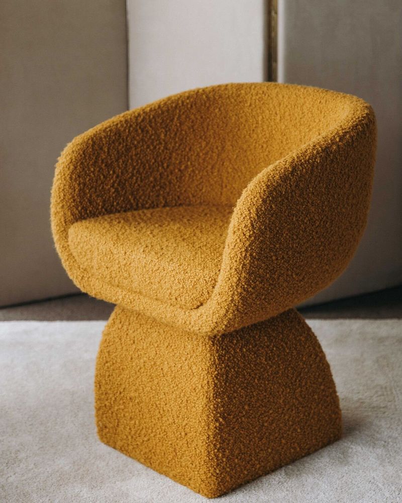 Chairs - Oscar Chair in Mustard Boucle - DUISTT