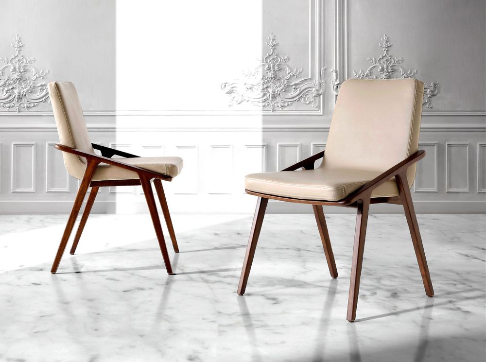 Chaises - Chaise de table à manger pieds noyer - ANGEL CERDÁ