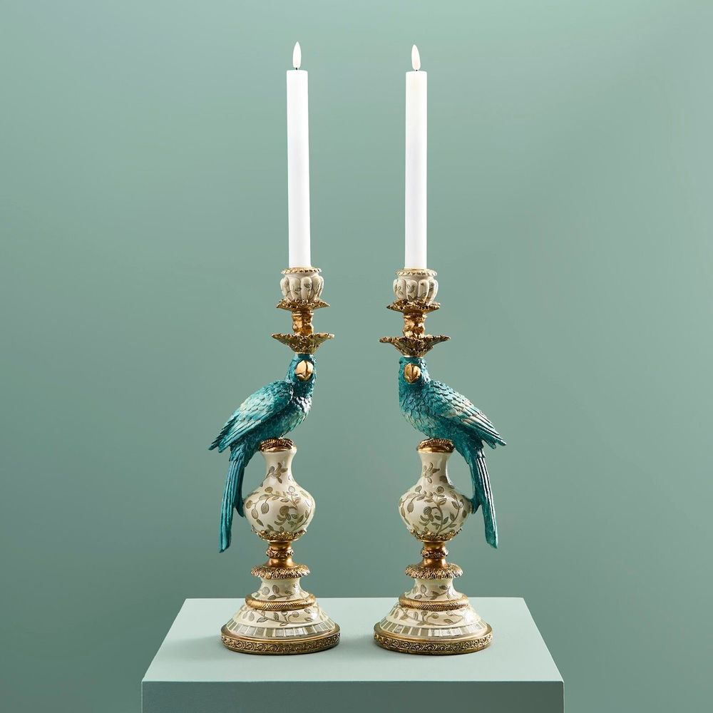 Objets de décoration - Lot de 2 bougeoirs perroquets - WERNS