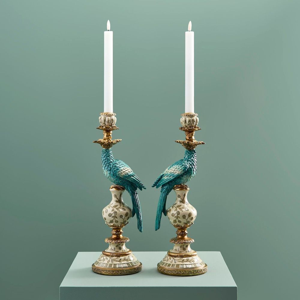 Objets de décoration - Lot de 2 bougeoirs perroquets - WERNS