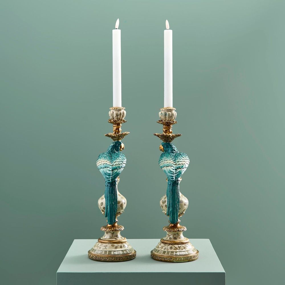 Objets de décoration - Lot de 2 bougeoirs perroquets - WERNS
