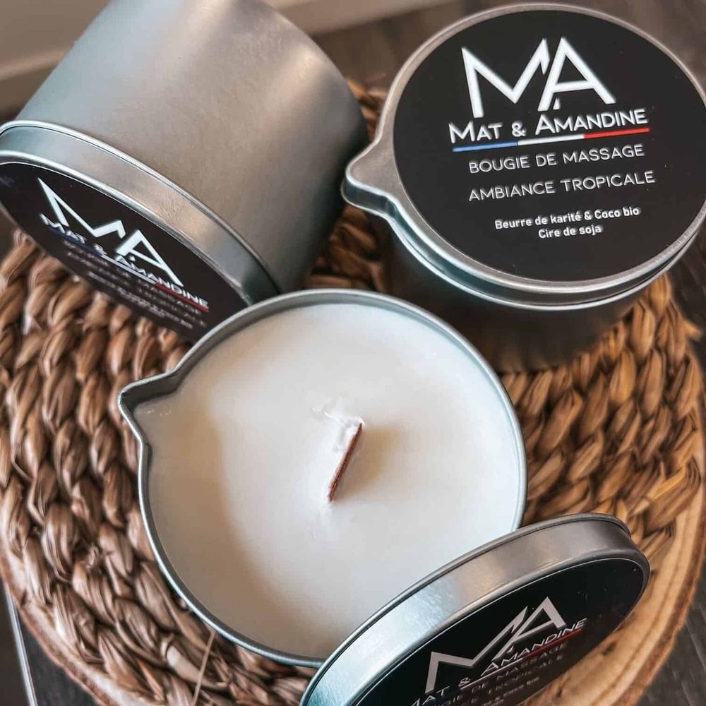 Spas - Bougie de massage - AMBIANCE TROPICALE - MAT AMANDINE