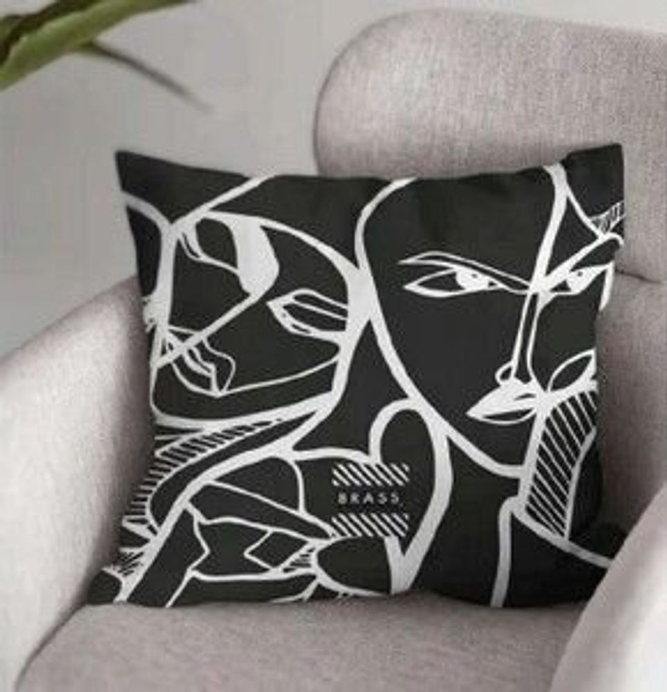 Coussins textile - Coussin décoratif Black Elongi 45 x 45 - Design by BRASS - ARTDECORIS