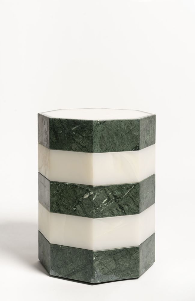 Coffee tables - Marble & Natural Stone Side Table — Gisou Bicolour - STUDIO GAÏA
