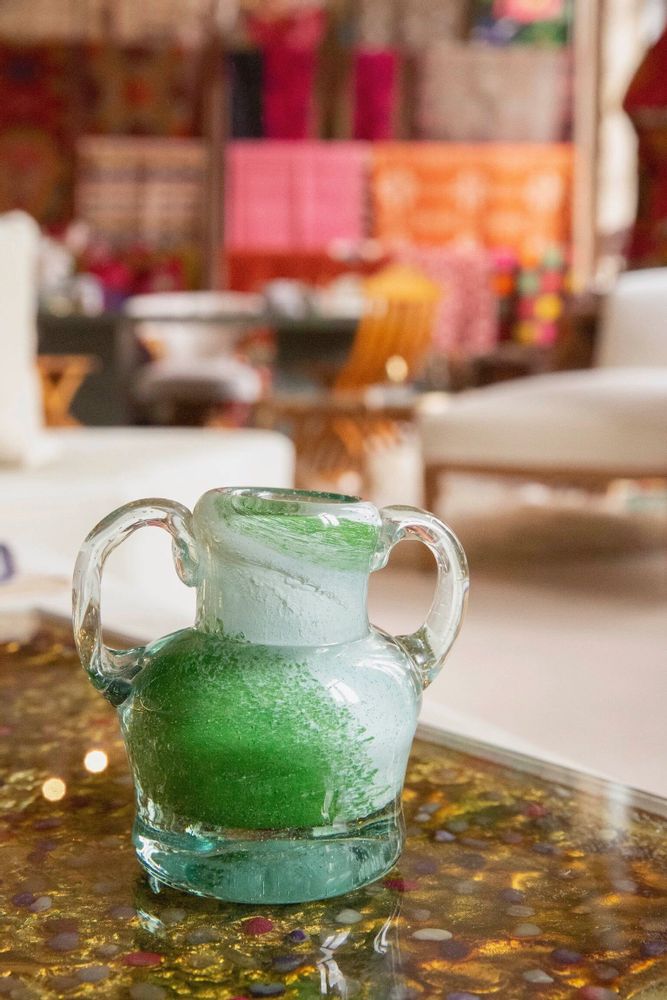 Vases - Blown Glass Bloom Vase, Green, Small - ANTHOLOGIST