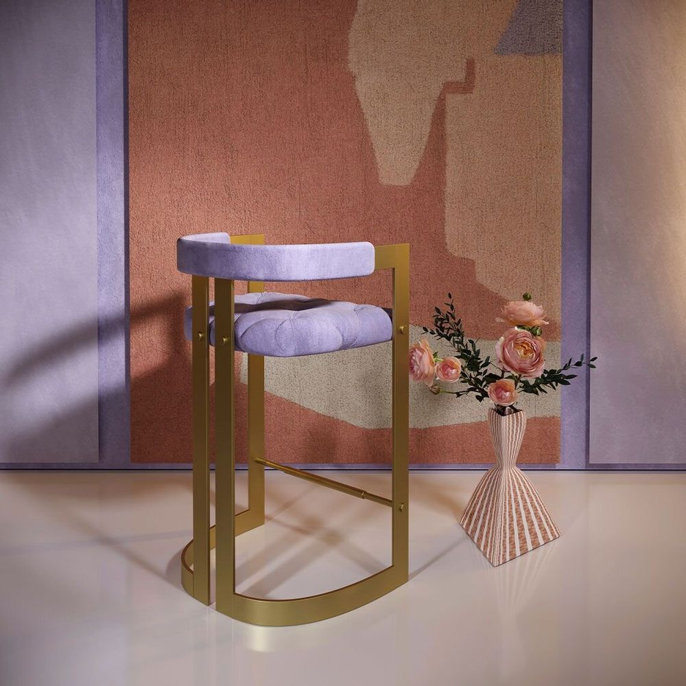Chaises - Chaise de bar Winfrey fabriquée à la main au Portugal par Ottiu - OTTIU