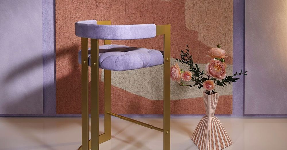 Chaises - Chaise de bar Winfrey fabriquée à la main au Portugal par Ottiu - OTTIU