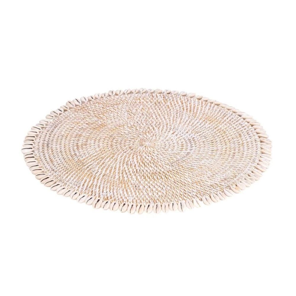 Sets de table - CAURI - Set de table blanc en rotin et coquillage - HYDILE