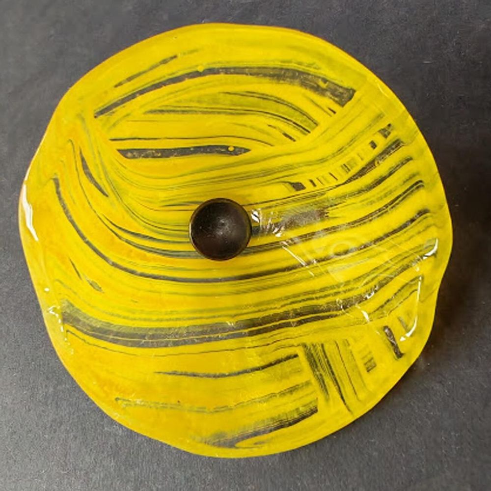 Décorations florales - Calla Lilly en verre de taille moyenne pour Outside In Transp. -Jaune - CARNEOL GLASS