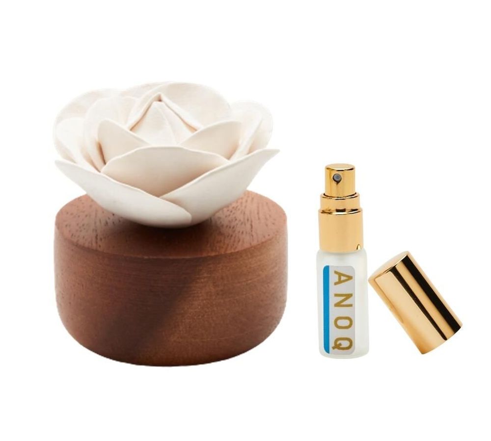 Décorations florales - Diffuseur de parfum Rose - Parfumeur en bois et porcelaine décoratif. - ANOQ