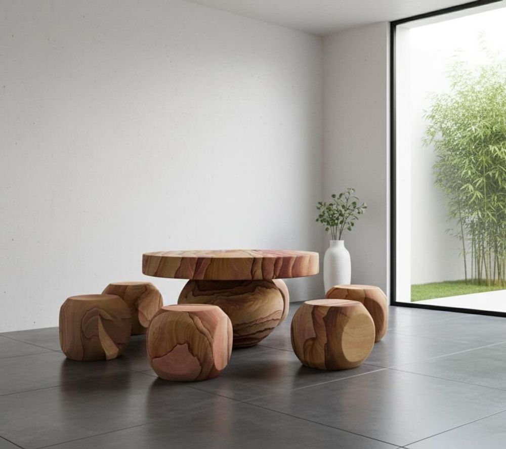 Tables Salle à Manger - Table Ronde pierre de taille - SATCHA