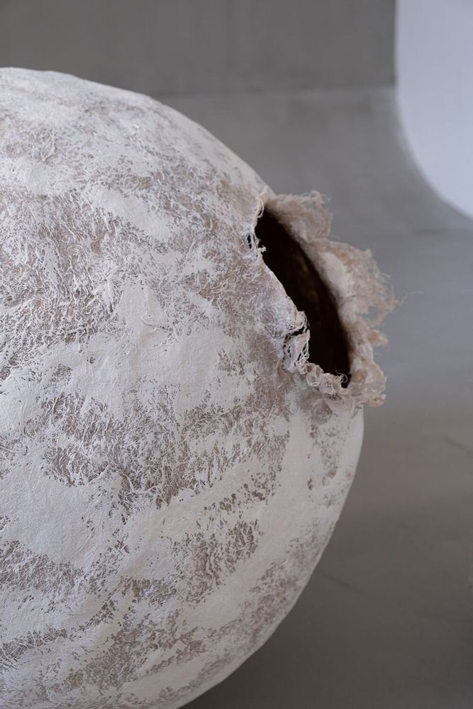 Lampadaires - Lampadaires Dvo — Duo de lumière sculptural en fibre de chanvre - PLETOSTUDIO