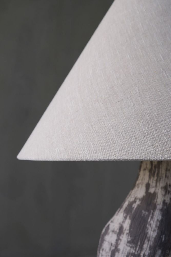 Floor lamps - MA Floor Lamp – Handcrafted Sculptural Lighting with Linen Shade - PLETOSTUDIO
