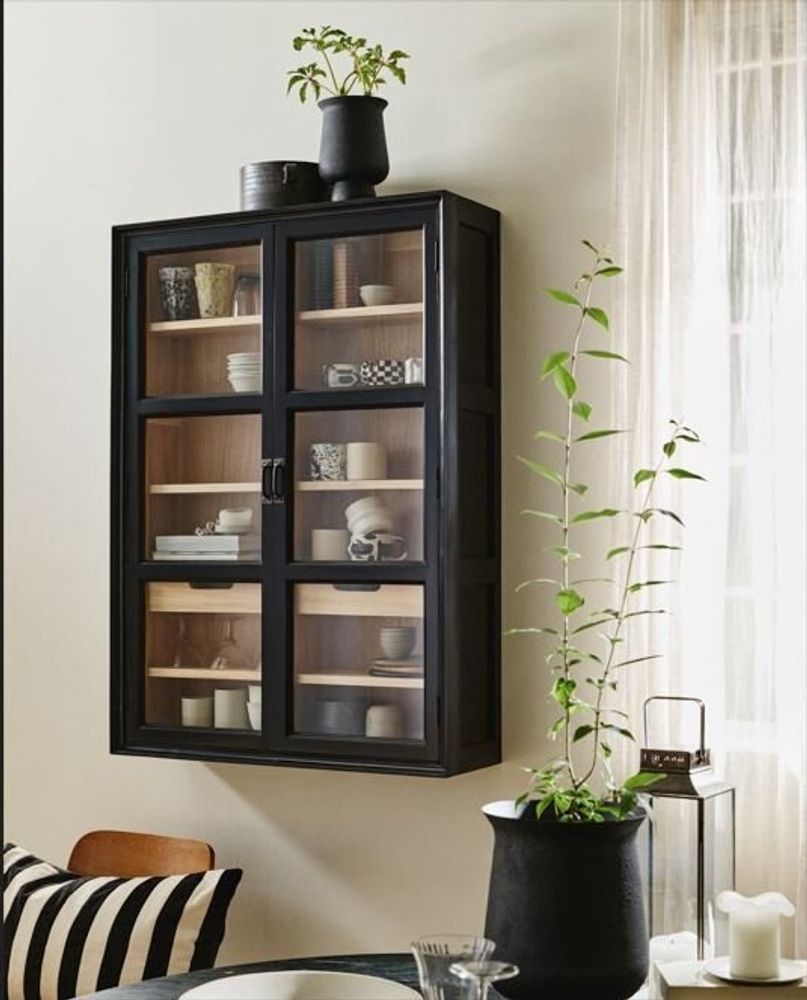 Wall ensembles - VIVA wall cabinet, 2 doors - black - NORDAL