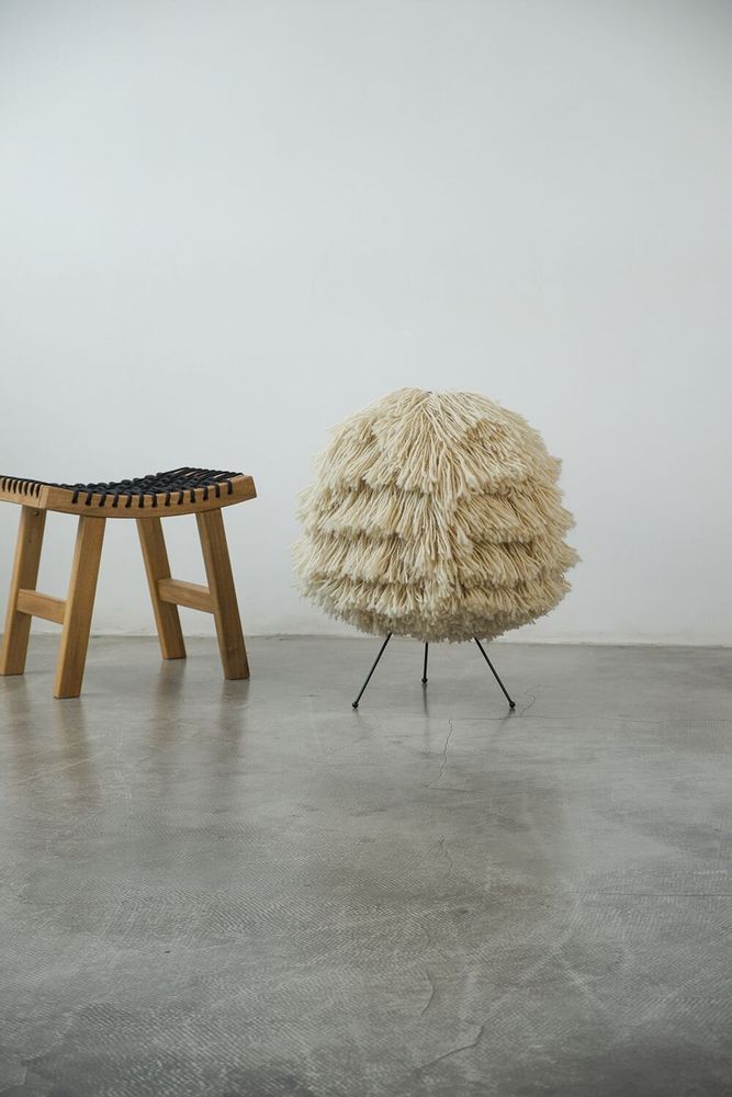 Floor lamps - GUNYA Floor Lamp – Sculptural Wool Lighting with Organic Warmth - PLETOSTUDIO