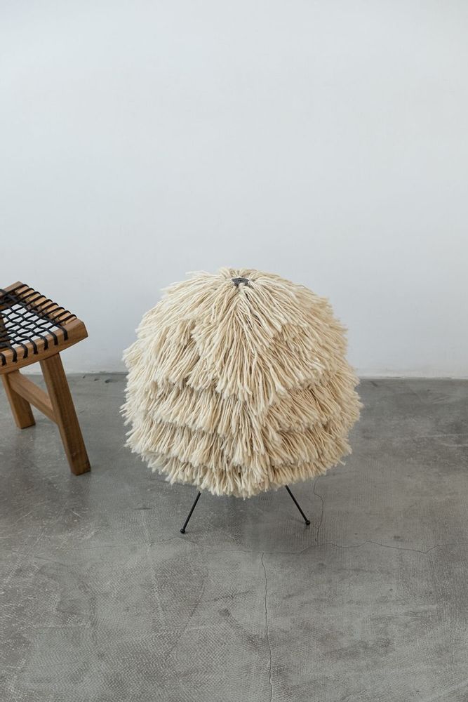 Floor lamps - GUNYA Floor Lamp – Sculptural Wool Lighting with Organic Warmth - PLETOSTUDIO