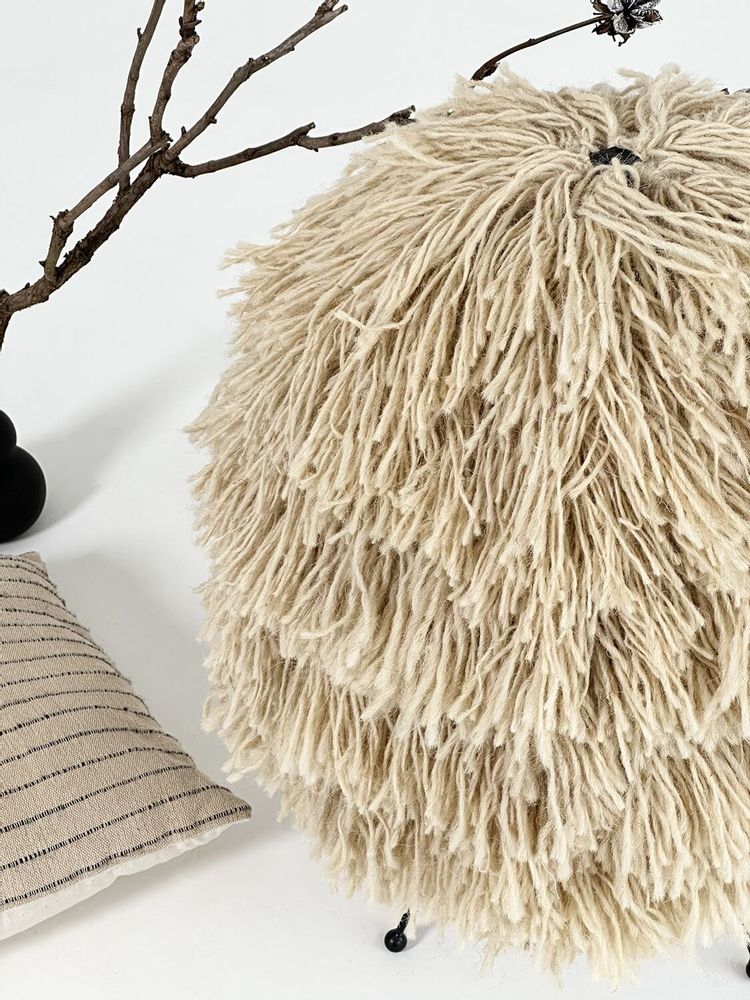 Floor lamps - GUNYA Floor Lamp – Sculptural Wool Lighting with Organic Warmth - PLETOSTUDIO