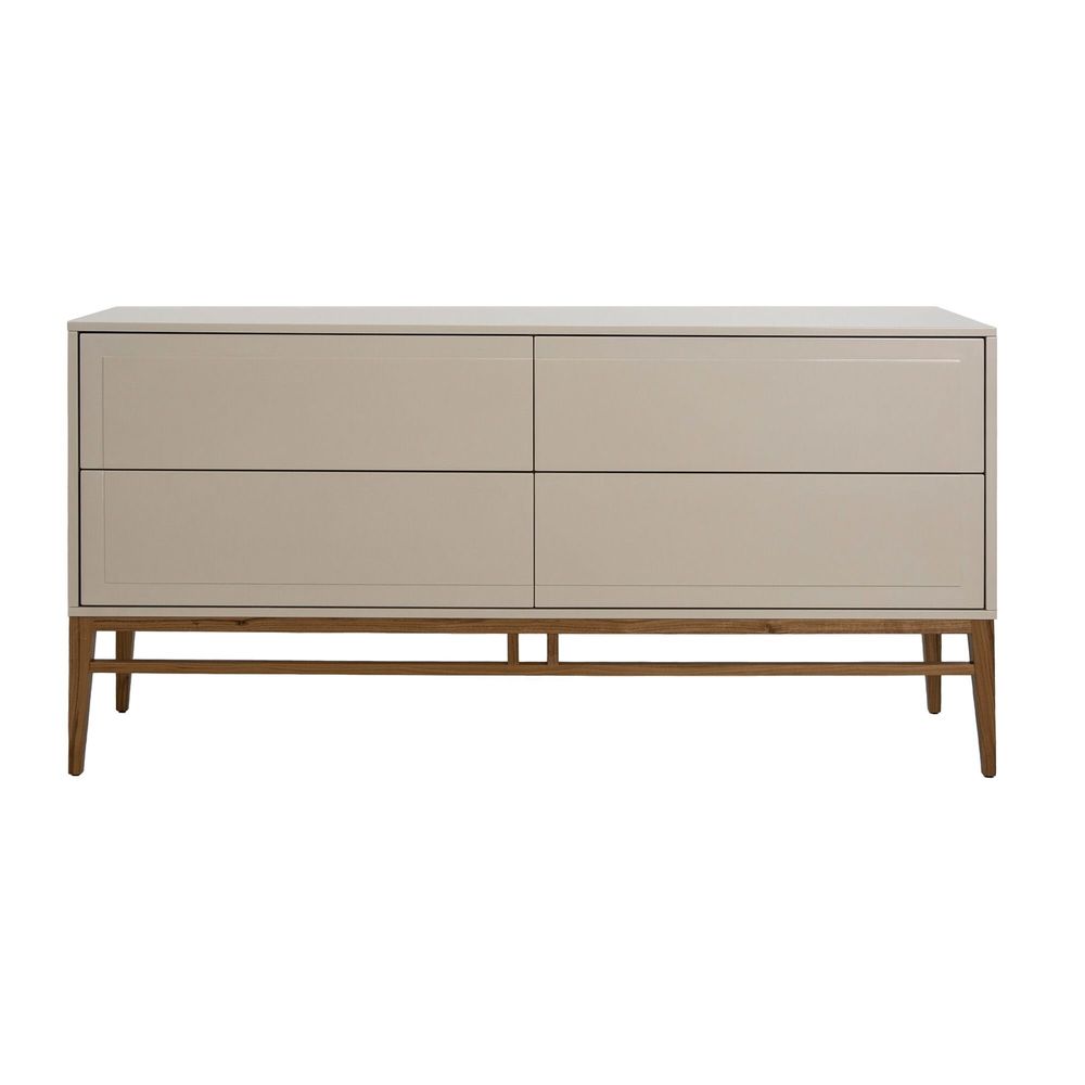 Sideboards - Gray sideboard with walnut legs - ANGEL CERDÁ