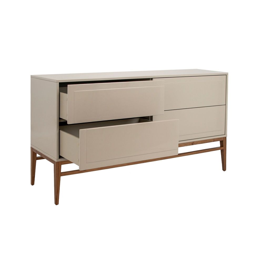 Sideboards - Gray sideboard with walnut legs - ANGEL CERDÁ