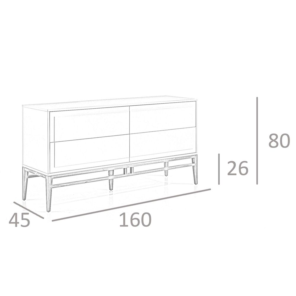 Sideboards - Gray sideboard with walnut legs - ANGEL CERDÁ