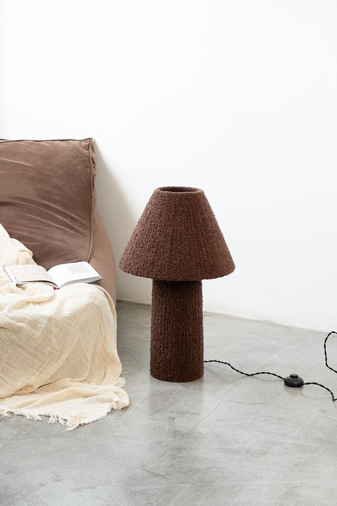 Lampadaires - Moss L — Lampadaire sculptural enveloppé de fil bouclé - PLETOSTUDIO