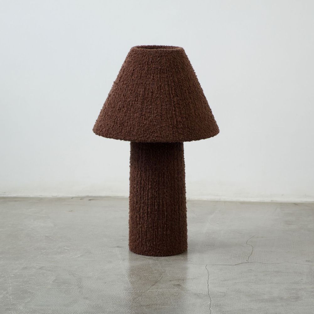 Lampadaires - Moss L — Lampadaire sculptural enveloppé de fil bouclé - PLETOSTUDIO