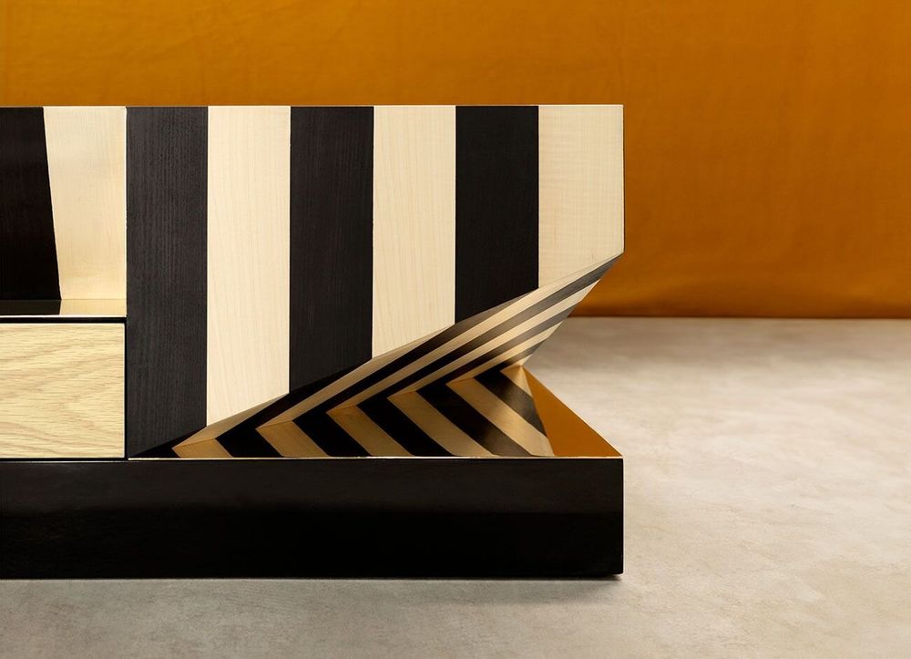 Tables basses - Table centrale Op-Art fabriquée à la main au Portugal par Malabar - MALABAR