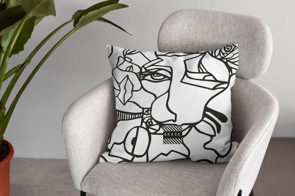 Fabric cushions - White Koseka 45 x 45 Decorative Cushion Cover - Design by BRASS - ARTDECORIS