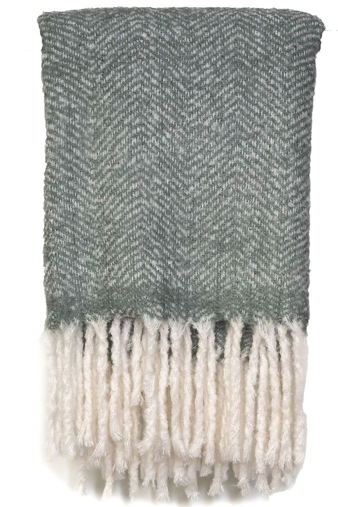 Throw blankets - TOM grey acrylic plaid - MONSIEUR CHARLI