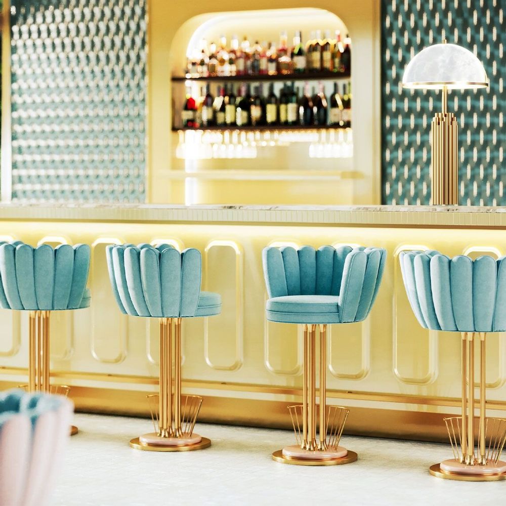 Tabourets - Tabouret de bar pivotant Angel fabriqué à la main au Portugal par Otti - OTTIU